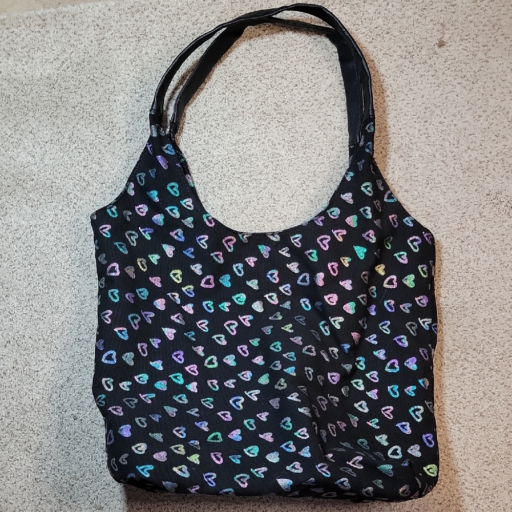 Colorful Heart Patterned Tote Bag